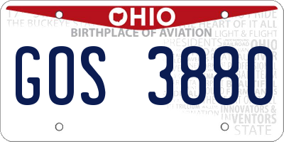 OH license plate GOS3880