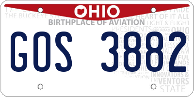 OH license plate GOS3882