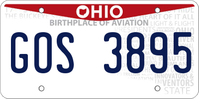 OH license plate GOS3895