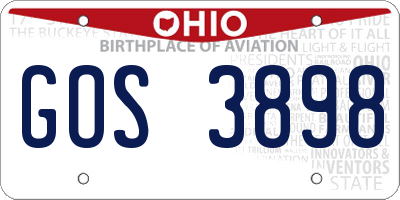 OH license plate GOS3898
