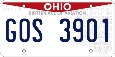 OH license plate GOS3901