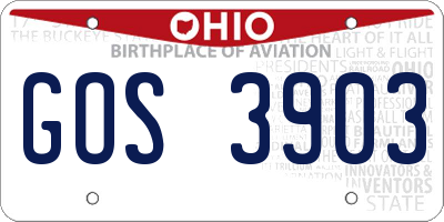 OH license plate GOS3903