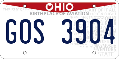OH license plate GOS3904