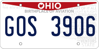 OH license plate GOS3906