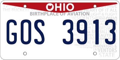 OH license plate GOS3913