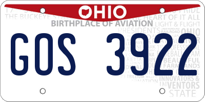 OH license plate GOS3922