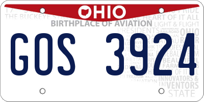 OH license plate GOS3924