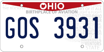 OH license plate GOS3931