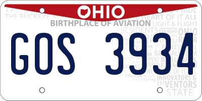 OH license plate GOS3934