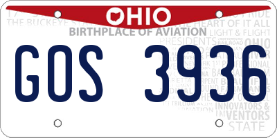 OH license plate GOS3936