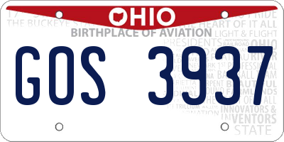 OH license plate GOS3937