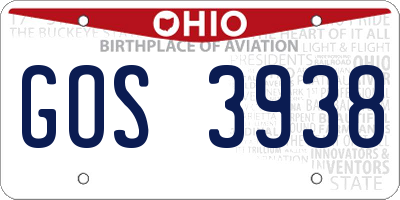 OH license plate GOS3938