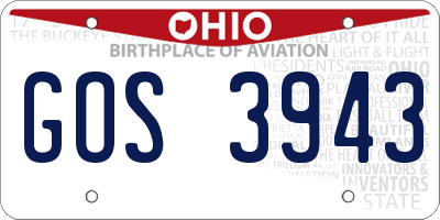 OH license plate GOS3943