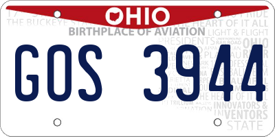 OH license plate GOS3944