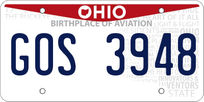 OH license plate GOS3948