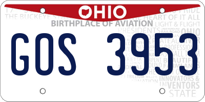 OH license plate GOS3953