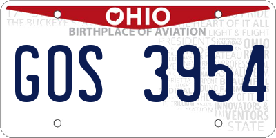 OH license plate GOS3954
