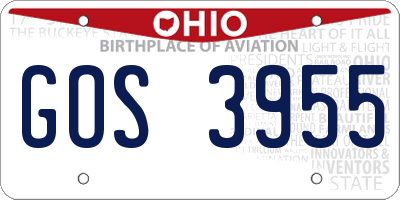 OH license plate GOS3955