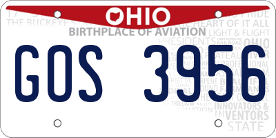 OH license plate GOS3956