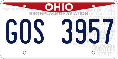 OH license plate GOS3957
