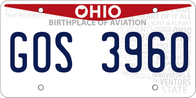 OH license plate GOS3960