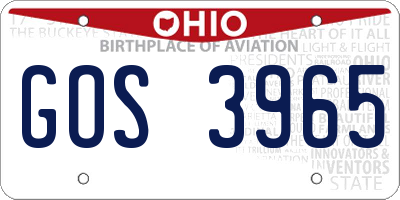 OH license plate GOS3965