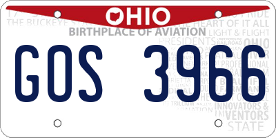 OH license plate GOS3966