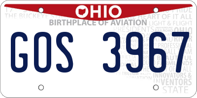 OH license plate GOS3967