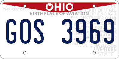 OH license plate GOS3969