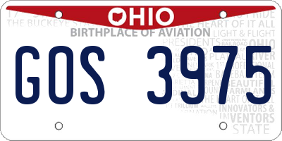 OH license plate GOS3975