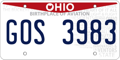 OH license plate GOS3983