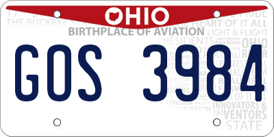 OH license plate GOS3984