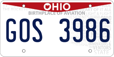 OH license plate GOS3986