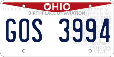 OH license plate GOS3994