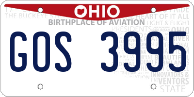 OH license plate GOS3995