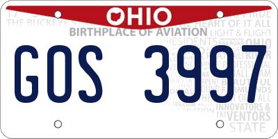 OH license plate GOS3997