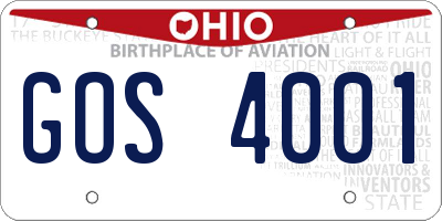 OH license plate GOS4001