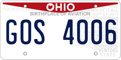 OH license plate GOS4006