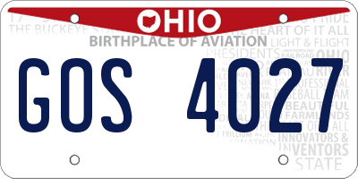 OH license plate GOS4027