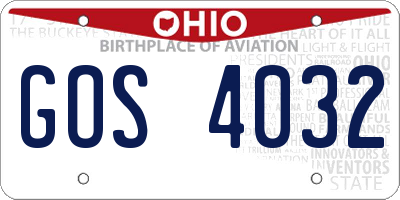 OH license plate GOS4032