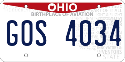 OH license plate GOS4034