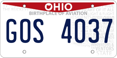 OH license plate GOS4037