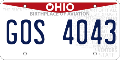 OH license plate GOS4043