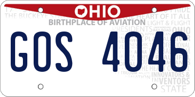 OH license plate GOS4046