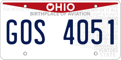OH license plate GOS4051