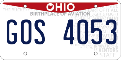OH license plate GOS4053