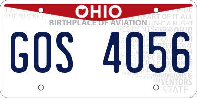 OH license plate GOS4056