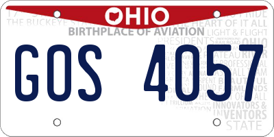 OH license plate GOS4057