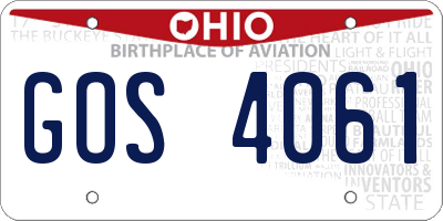 OH license plate GOS4061