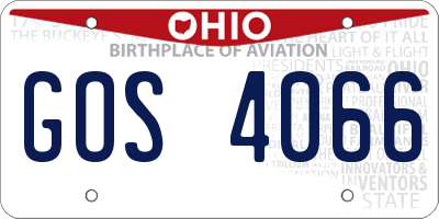 OH license plate GOS4066